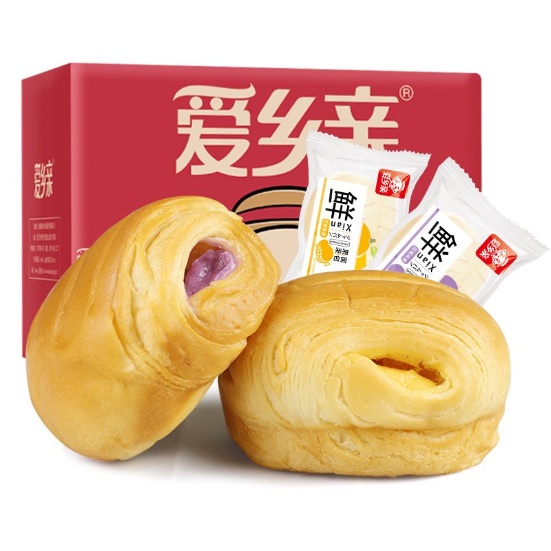 拍2件爱乡亲水果面包500g2